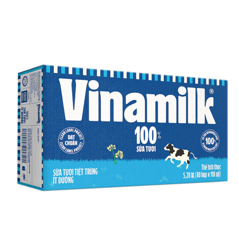 Sữa Vinamilk ít đường 110ml thùng