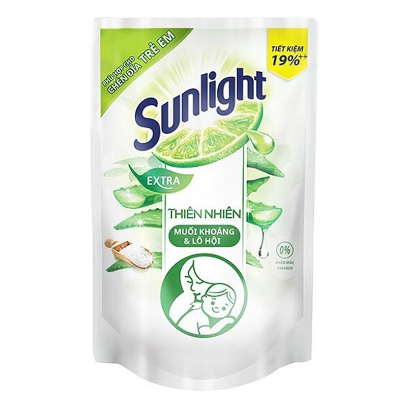 Túi rửa bát Sunlight muối khoáng và lô hội 750g