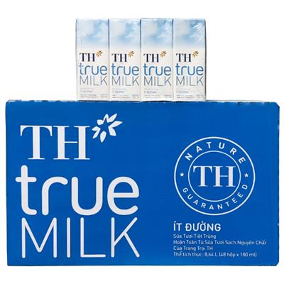 Sữa TH true milk ít đường 180ml (thùng)